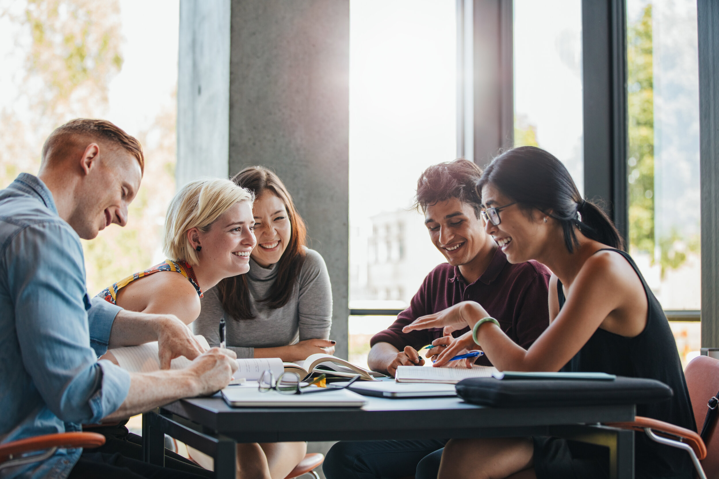 A group of student studying