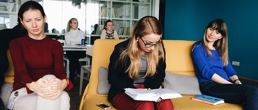 Students studying