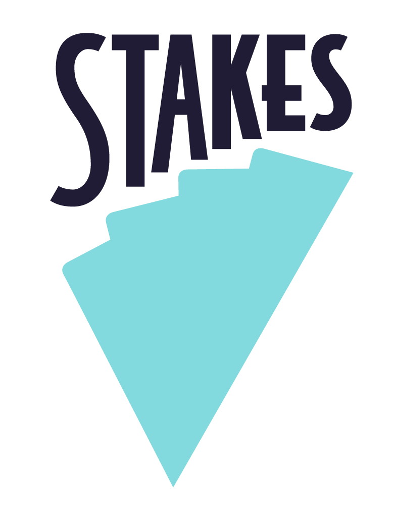 Alternate Las Vegas Stakes logo in dark and light blue.