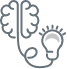 Icon of brain and lightbulb
