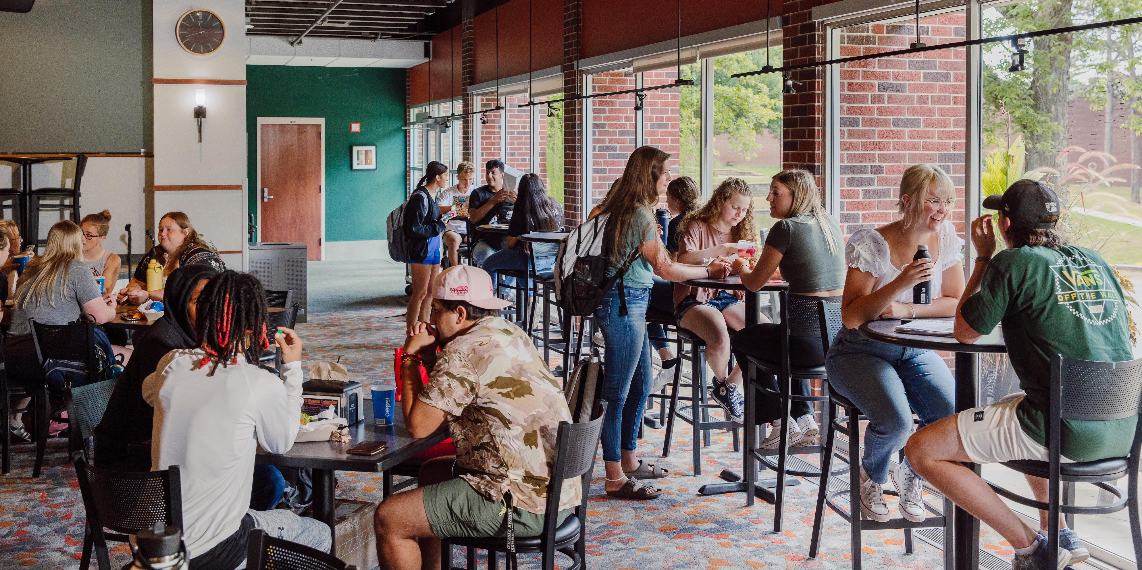 Students socializing in Perry Campus Center