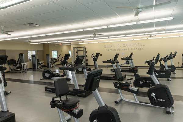 exercise bikes in a Doane gym facility