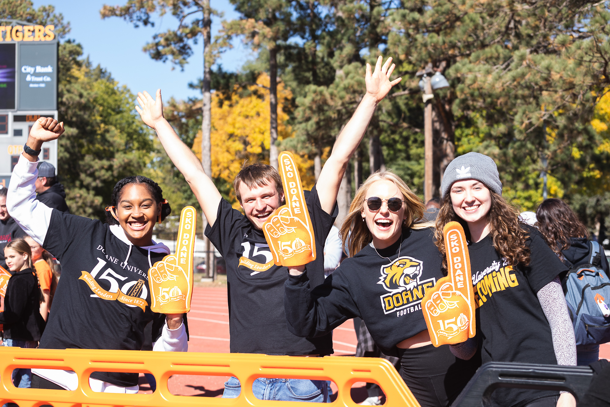 Doane Fans with Foam Fingers