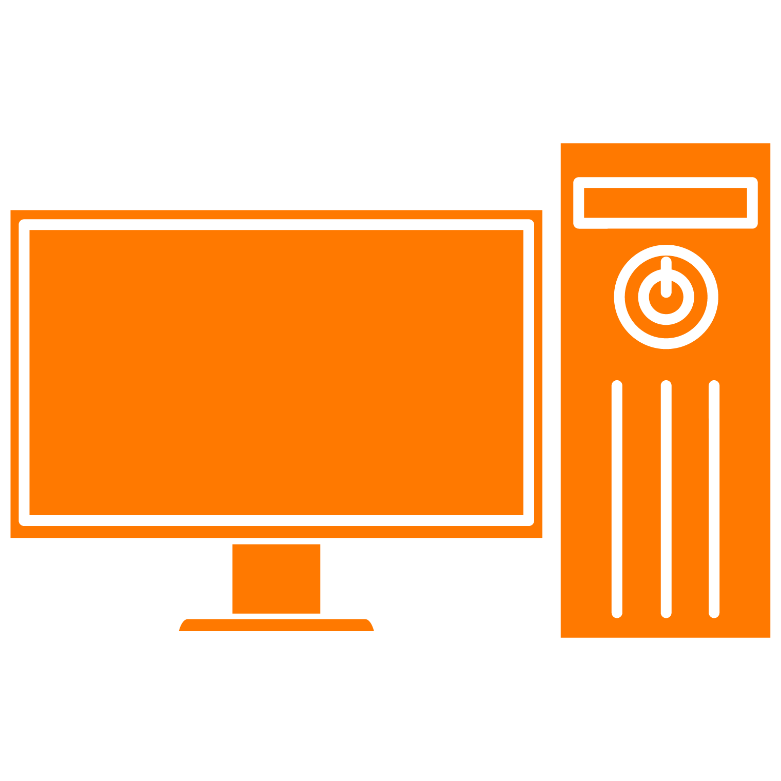 Icon of a monitor and computer tower