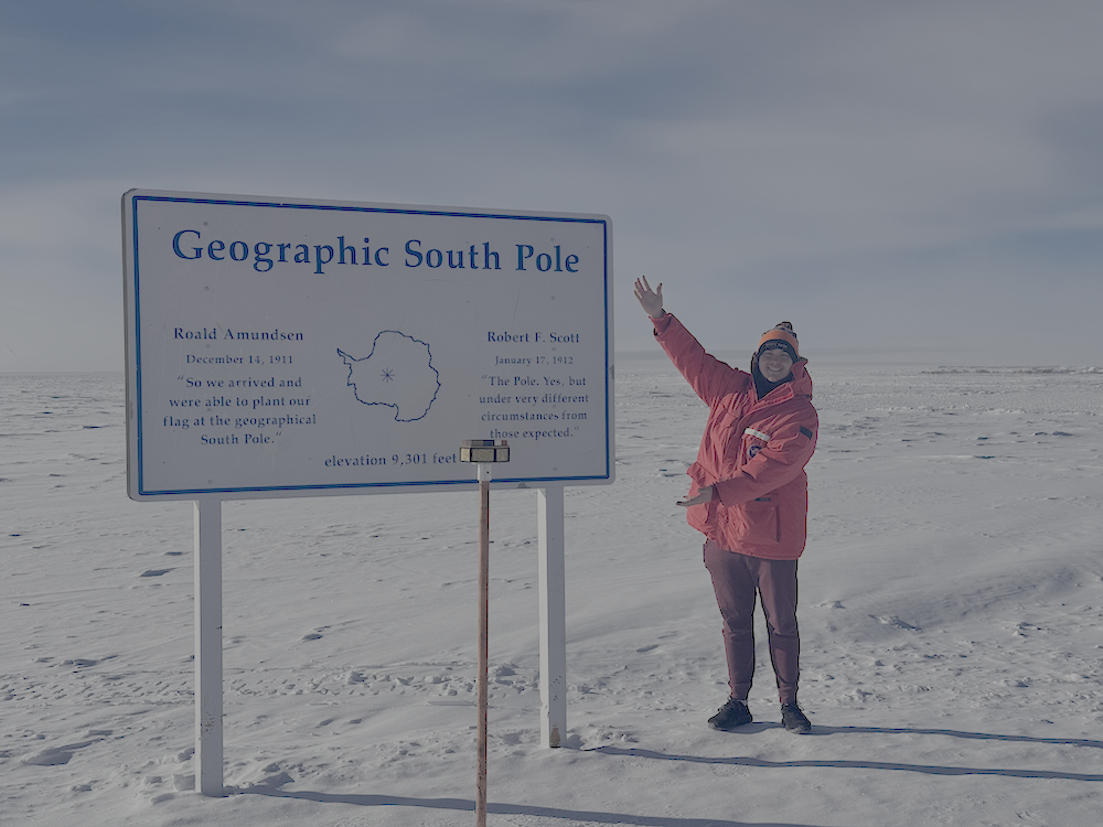 Jared Taylor at the geographic South Pole