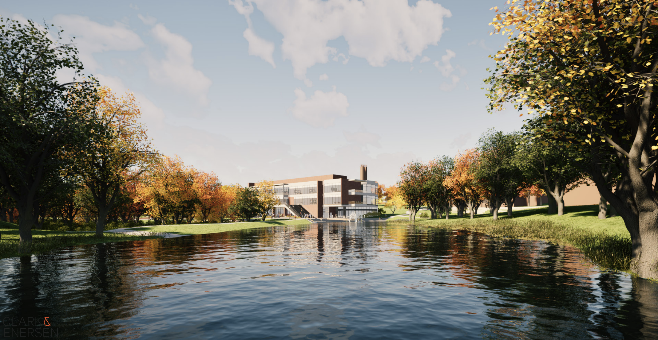 Southeast exterior of new academic building