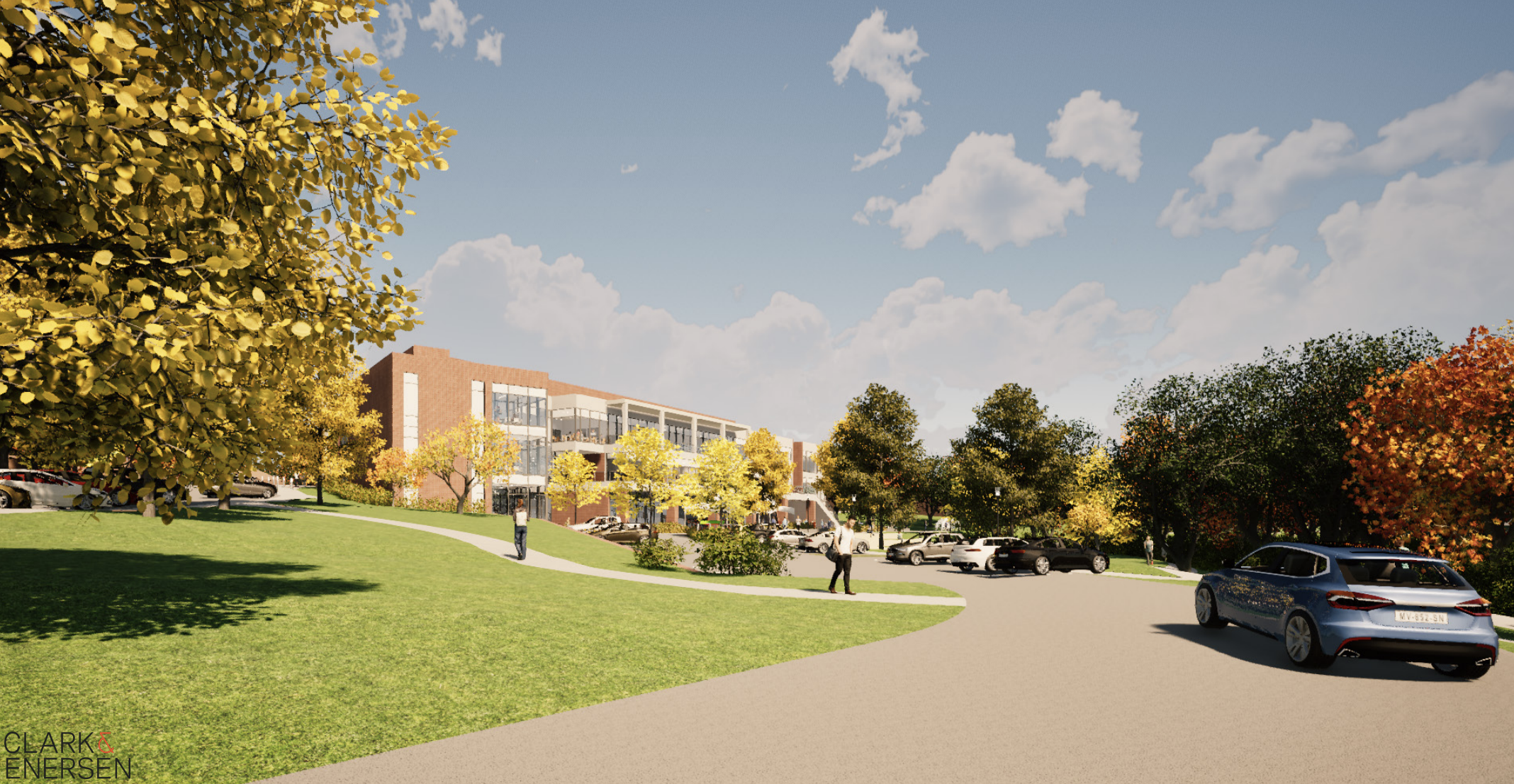 Southwest exterior of new academic building