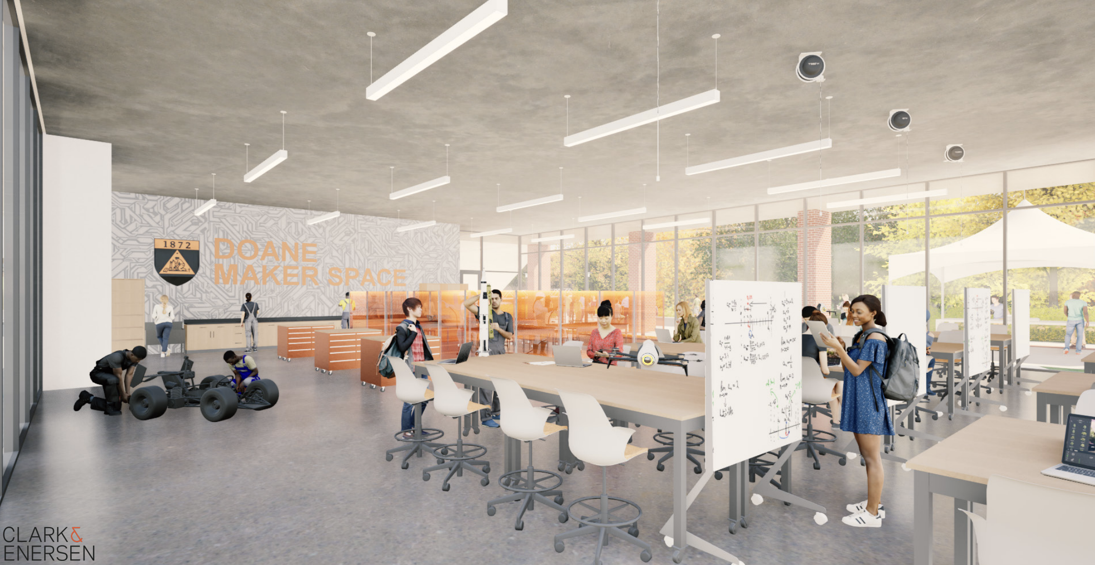 Level 1 maker space inside new academic building