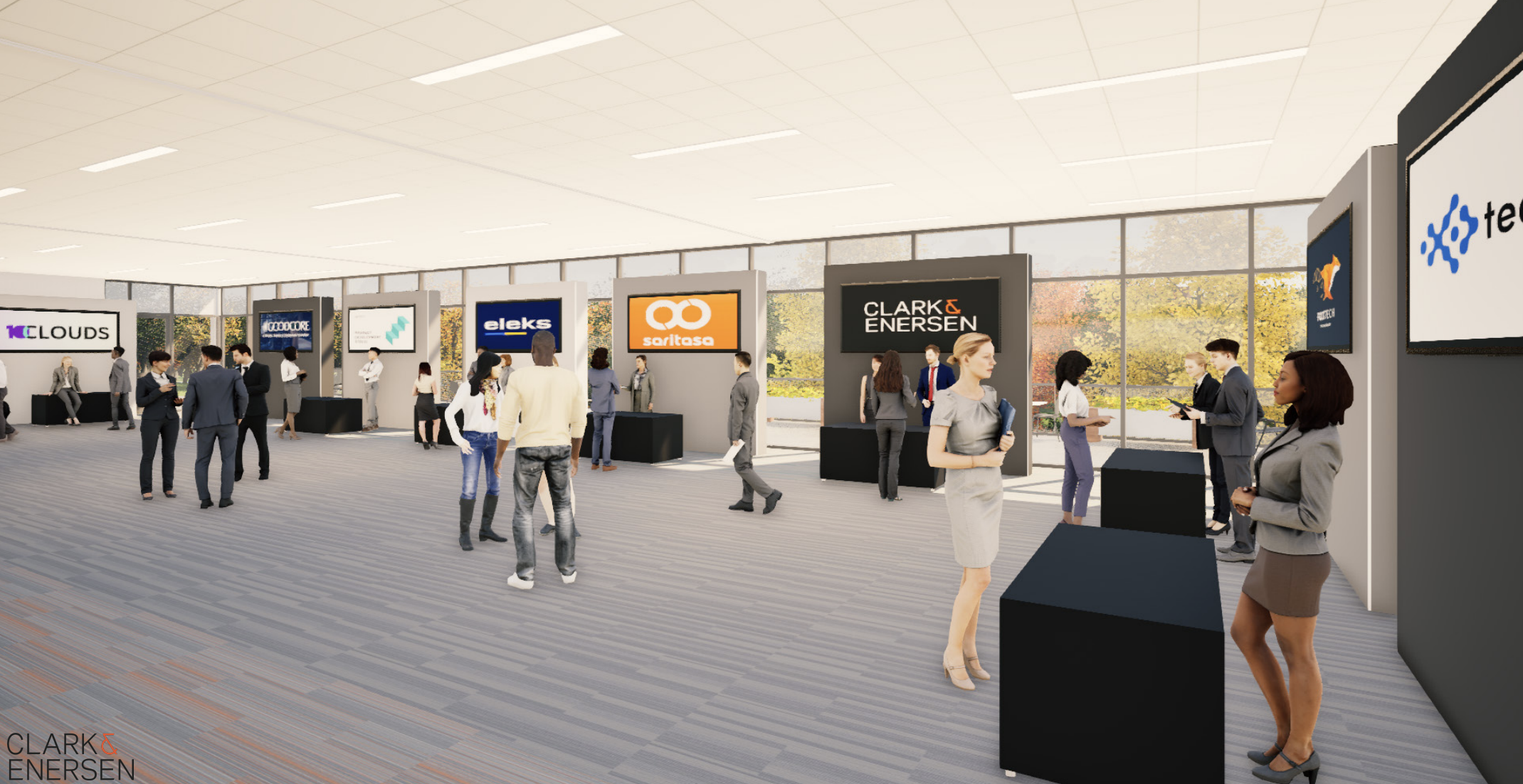 Level 2 flex space (career fair) inside new academic building