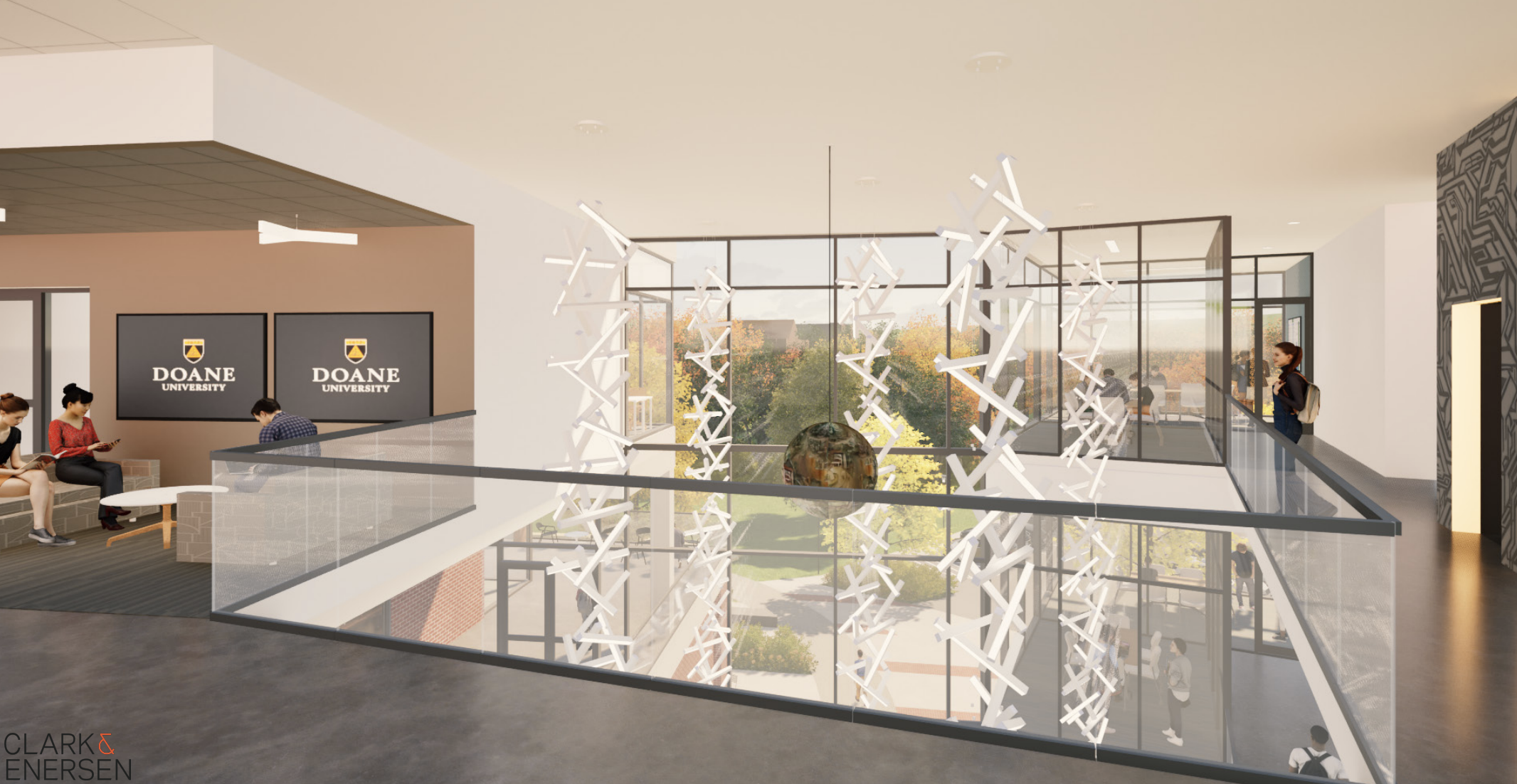 Level 3 atrium inside new academic building