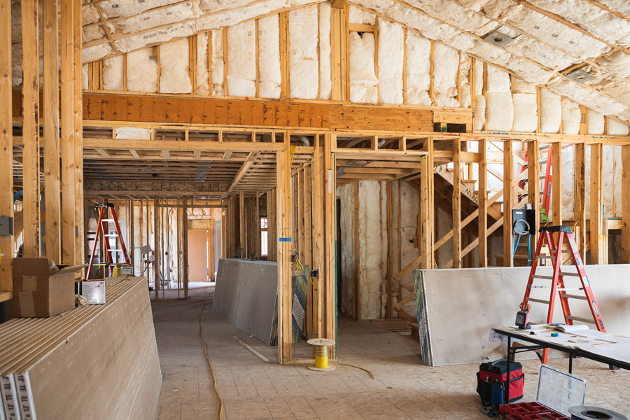 The interior of the future president's residence, currently unfinished.