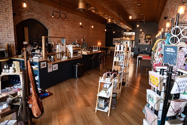 The interior of Artisan Mark, a Crete coffeeshop owned by Elayne Woods Jones