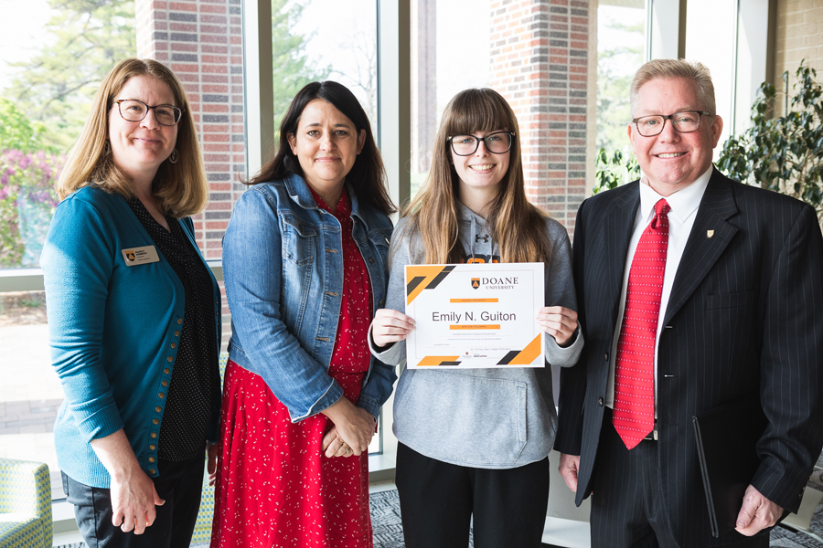 An image showing Nancy Murphy, Dr. Emily Griesch, Emily Guiton and Thom Reeves.