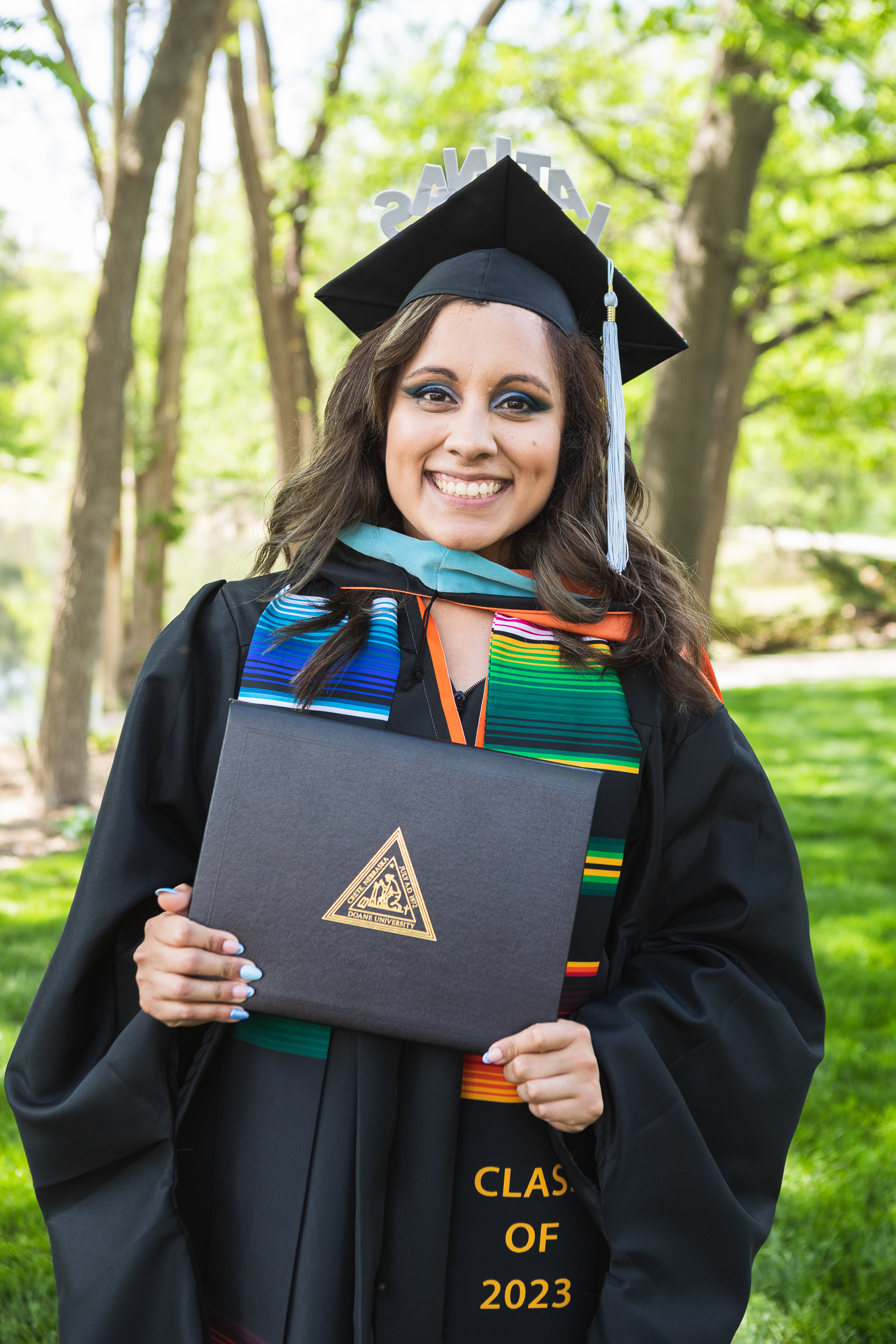 Noemi Arias Saldana ’23E poses with her diploma