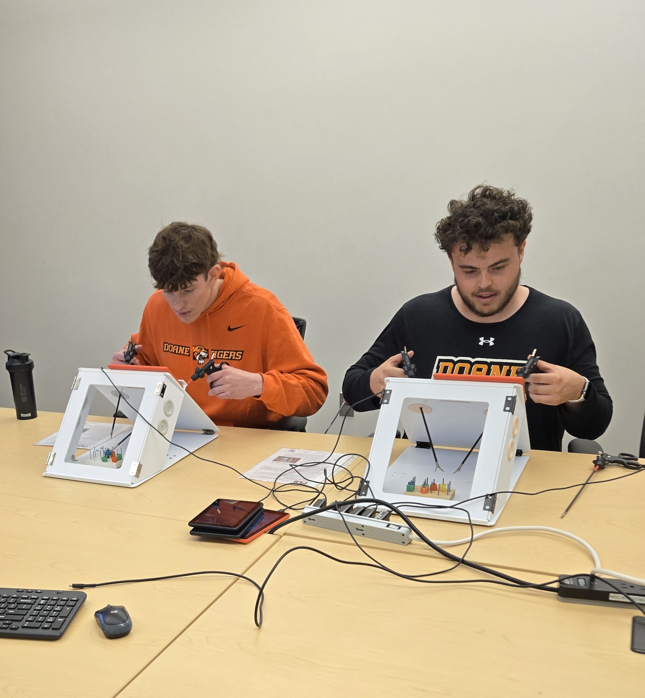 Students getting hands-on experience in UNMC's interactive classroom