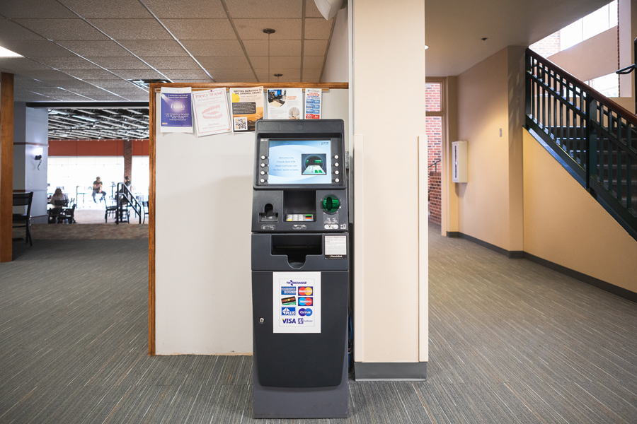 An image of the ATM in Perry Campus Center's lower level.