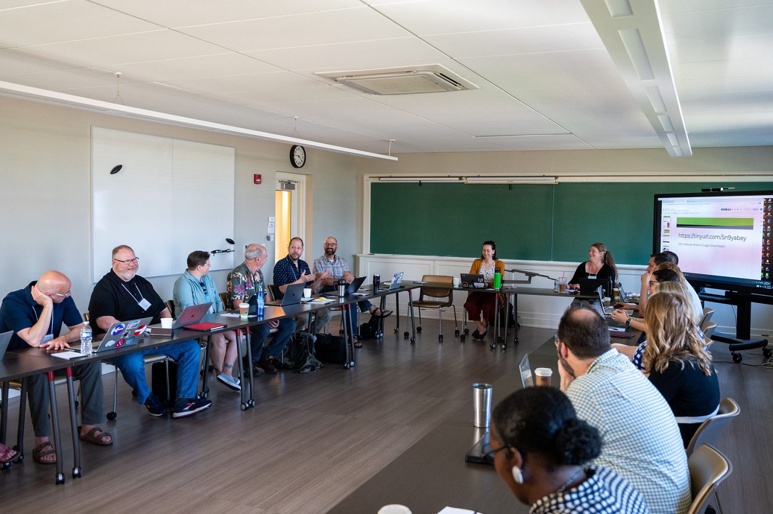Participants gather in a classroom for Transylvania University's Digital Liberal Arts seminar. 