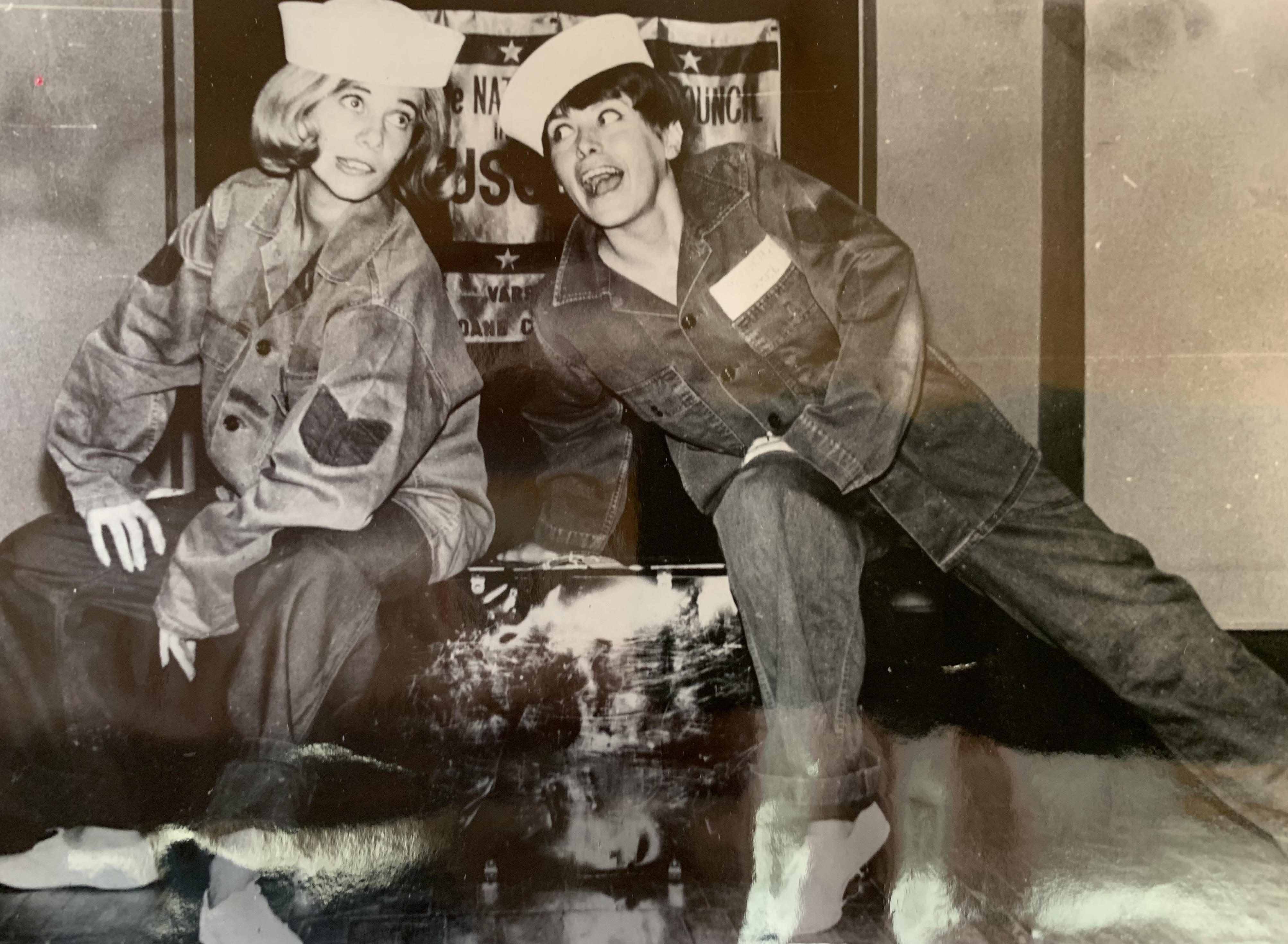 two women from the Vagabonds performing