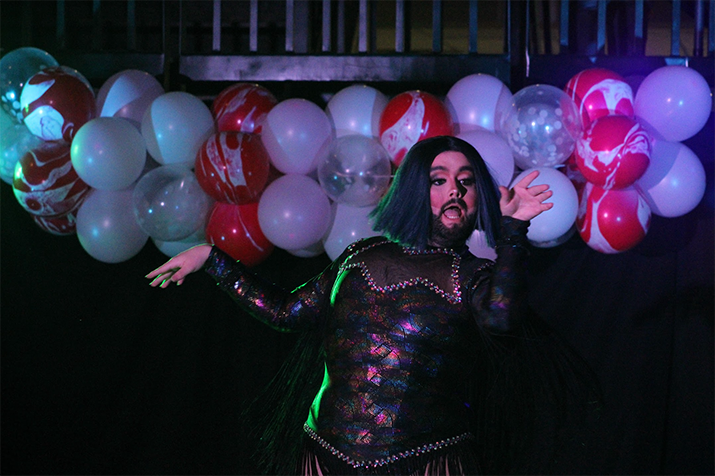 A drag queen performs at the drag show during Doane is Love week.