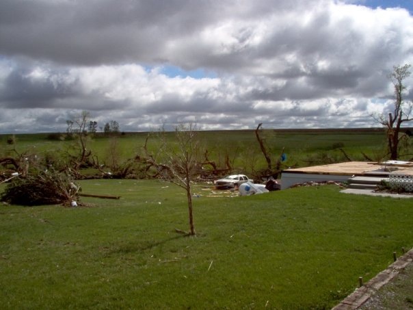 The Dunnigans home near Clatonia was flattened by the Hallam tornado in 2004. 
