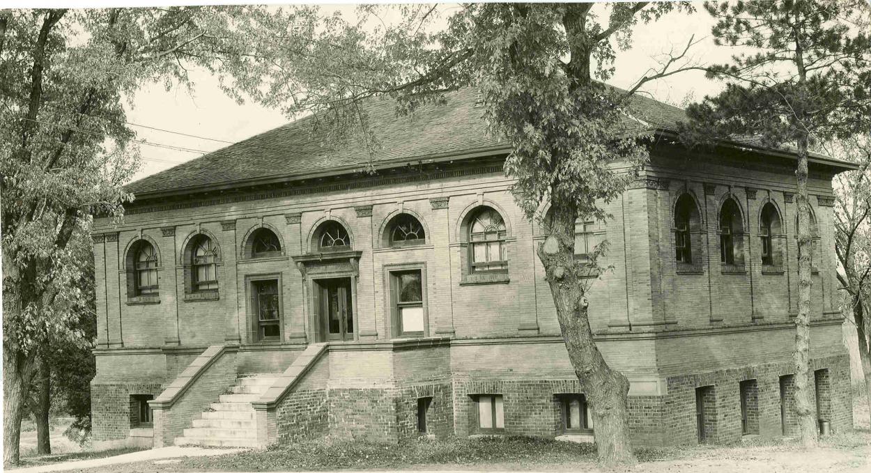 Whitin Library building historical photo