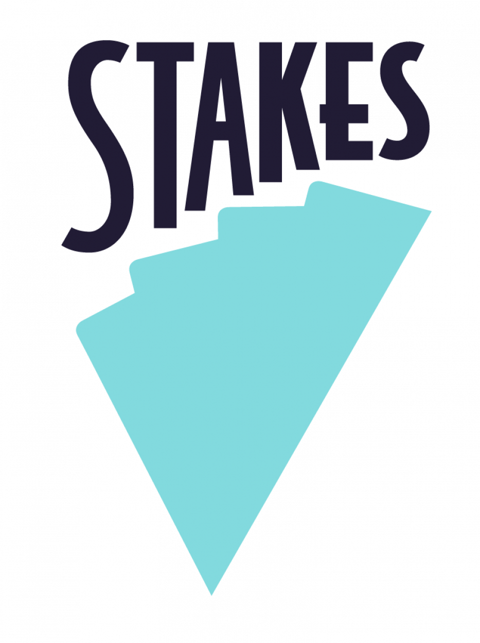 Alternate Las Vegas Stakes logo in dark and light blue.