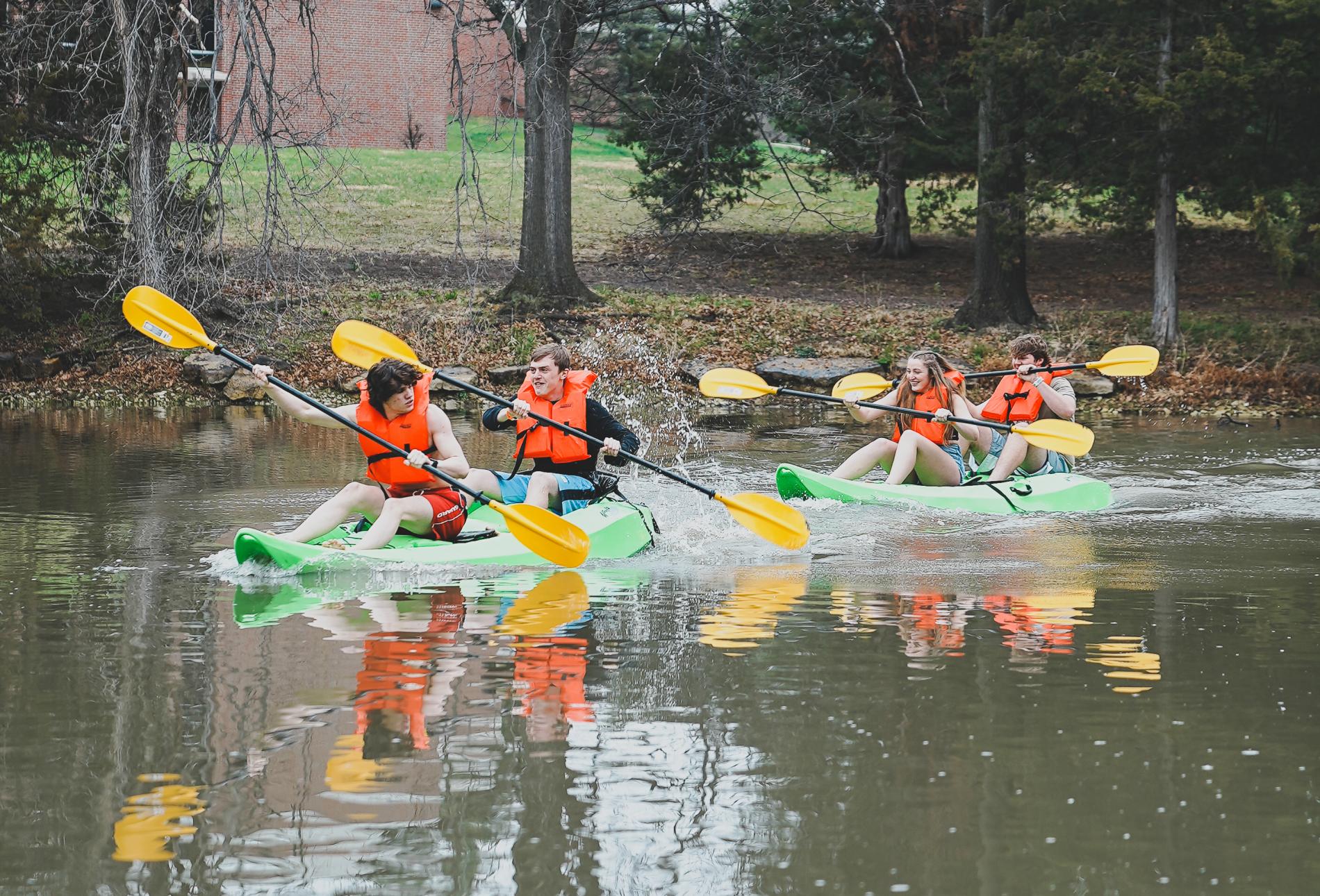 Student Canoe Race on Doane Lake