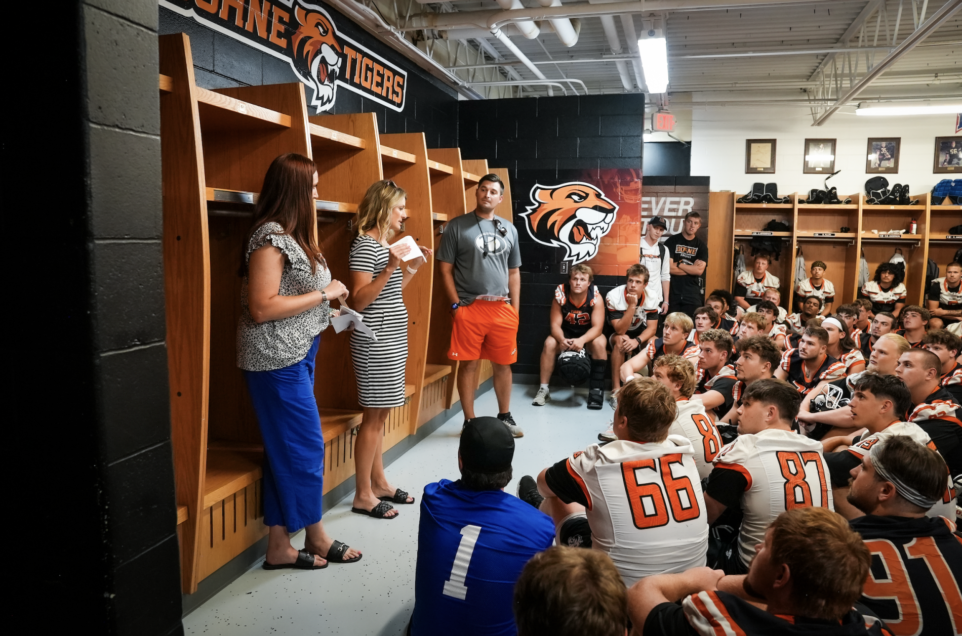 Doane's football team with counselors