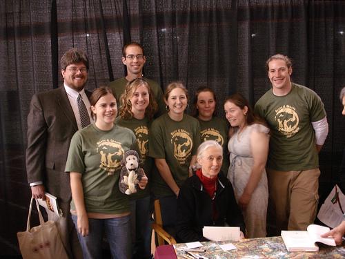 Jane Goodall with Brad Elder, Amy Sherwood and Liz Doane