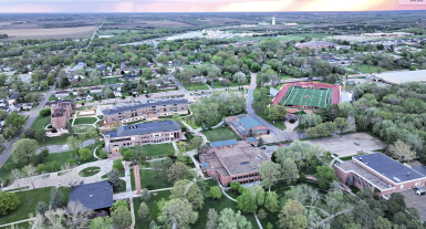 Aerial photo of Doane's Crete campus