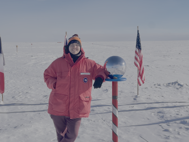 Jared Taylor stands at the South Pole