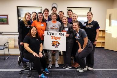 Professor Cindy Meyer and her nurses and therapists at Bryan Health